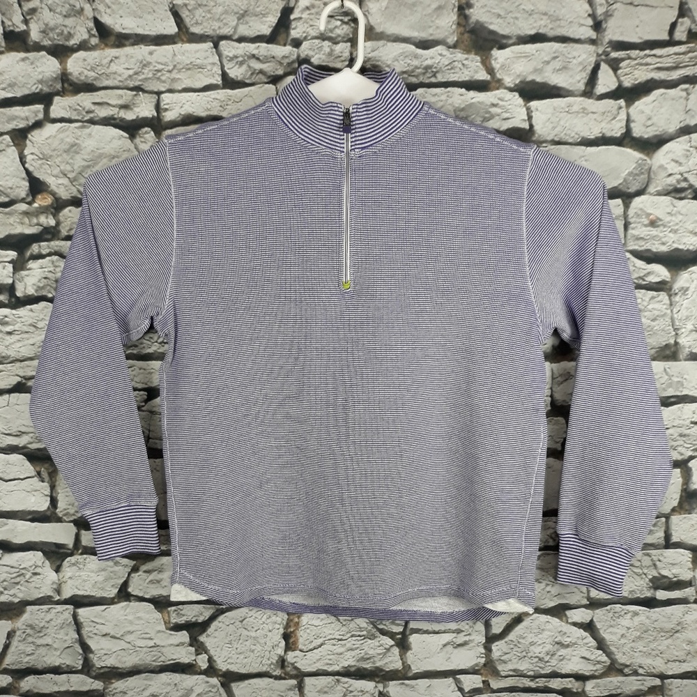 Robert Graham Purple Stripe 1/4 Zip Sweater